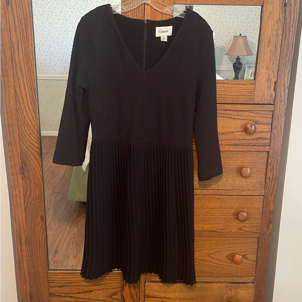 Ganni Anthropology V-Neck Black Size S Dress